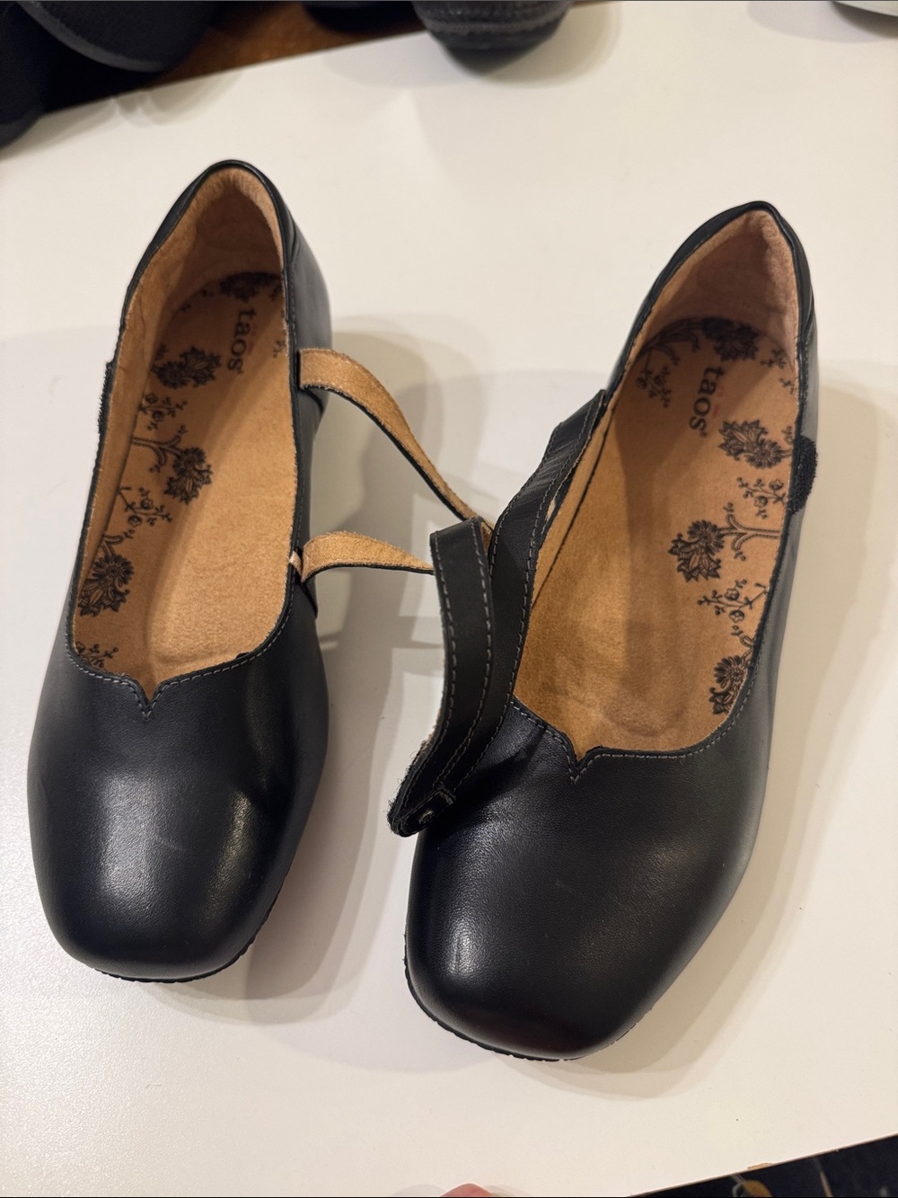 Taos Banter Mary Jane Black Leather Flats Size 10 - Picture 6 of 7